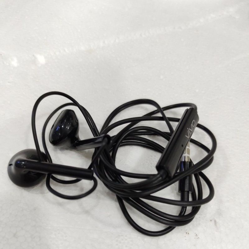 Hf handset handsfree earphone Vivo copotan original (Hitam)