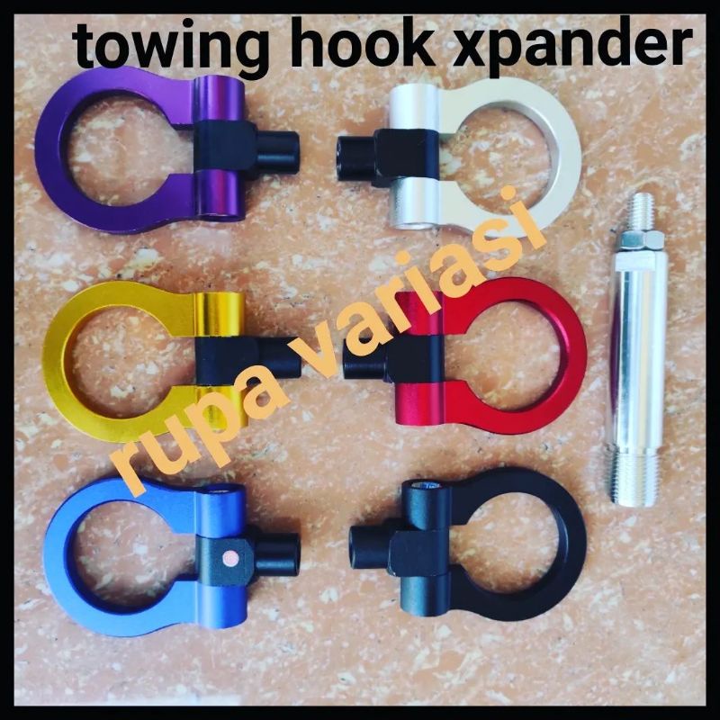 towing hook depan derek mobil Mitsubishi xpander ultimate cross sport merah hitam silver biru ungu emas