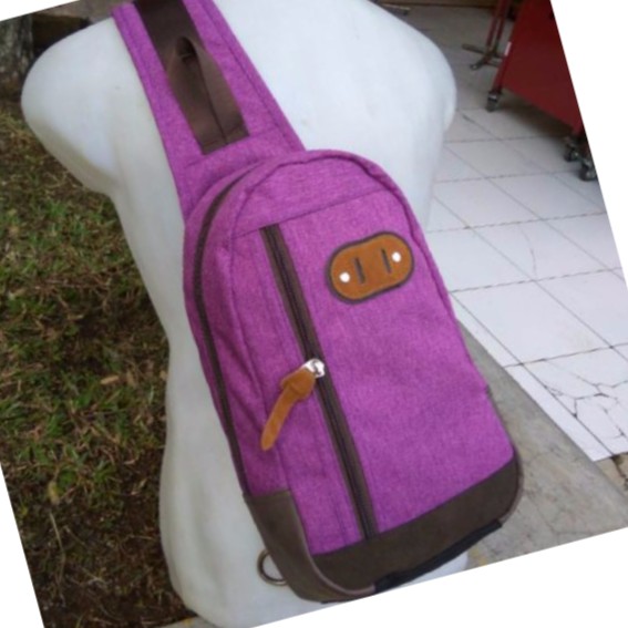 Tas Pria Slempang Selempang Slingbag Sling Bag Kulit Kanvas Canvas