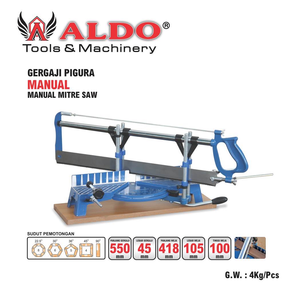 GERGAJI PIGURA MANUAL 550MM  / MANUAL MITRE SAW / HAND MITRE SAW MERK ALDO