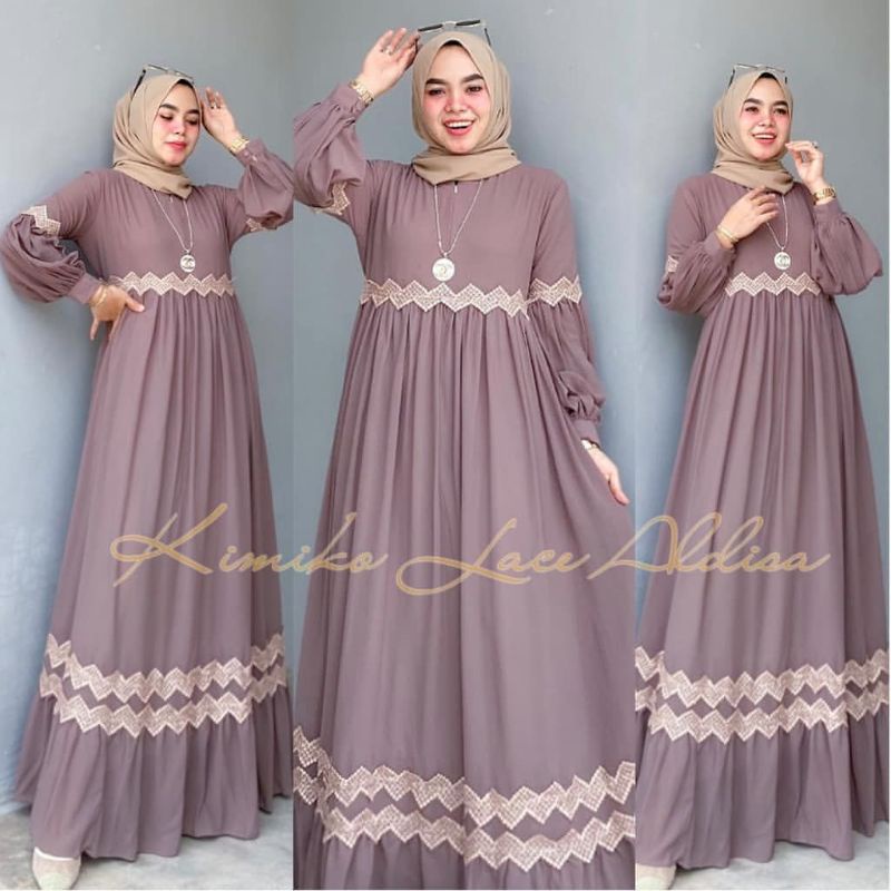 Dress Muslim. Fashion Muslim. Pakaian Wanita. Baju Wanita. Fashion Wanita. Kimiko Lace Dress