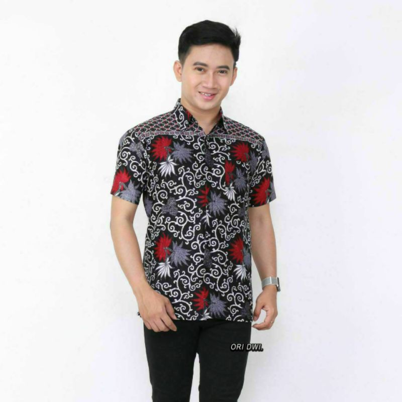 tey-17 Batik Pria ASJ SA HRB026 Kenongo Kemeja Tosca Pendek-04