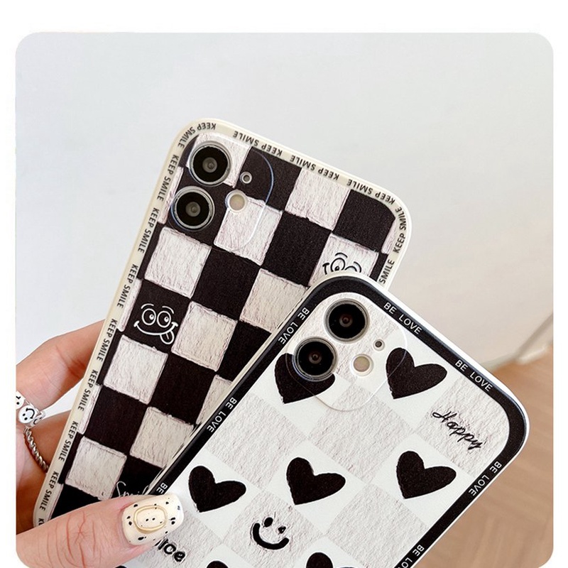 Casing iPhone 6S 7 8 Plus XR XS Max iPhone 11 12 13 Pro Max Redmi Note 8 Pro 9A 9T Black White Love Smiple Cover