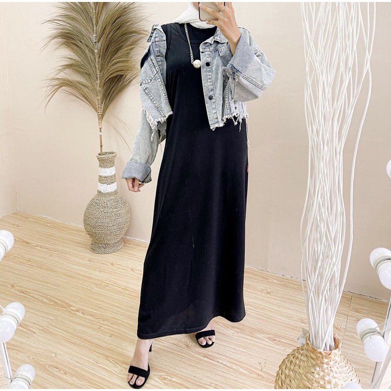INNER SPAN DRESS / INNER DRESS TANPA LENGAN / INNER SPAN JERSEY