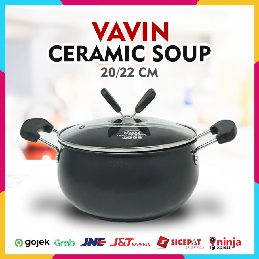 Panci Soup Ceramic Vavin 20 cm ( Bisa untuk kompor induksi)