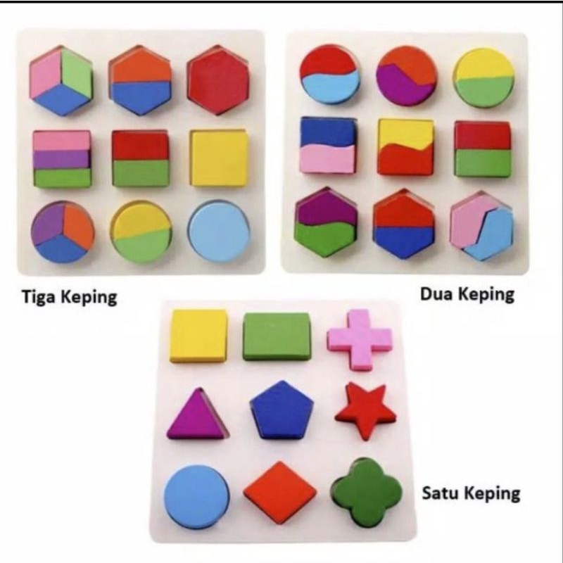 geometri kayu / bentuk / mainan edukasi kayu