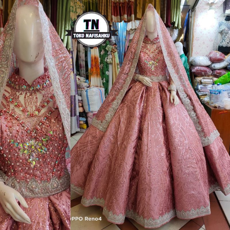 GAUN PENGANTIN TERBARU | GAUN PENGANTIN MUSLIM | BAJU PENGANTIN KEBAYA PERNIKAHAN | BUSANA PENGANTIN