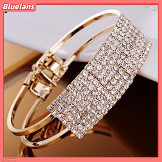 Bluelans New Fashion Elegant Women Bangle Wristband Bracelet Crystal Cuff Bling Lady Gift