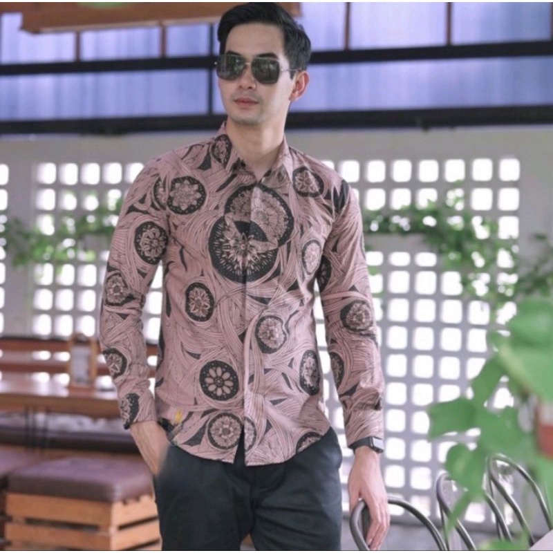 kemeja batik pria slimfit terbaru bahan katun halus sragenan lapis furing baju batik pria modern