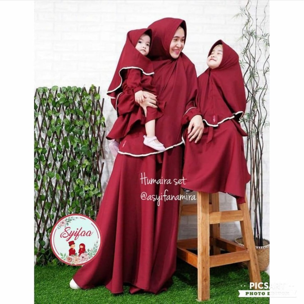 Gamis Ibu dan Anak Humairah Daily Set by Syifaa