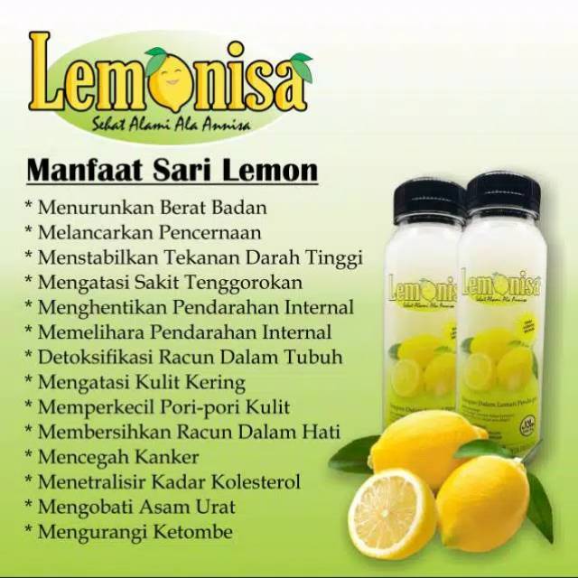 

Lemonisa sari lemon asli tanpa bahan pengawet
