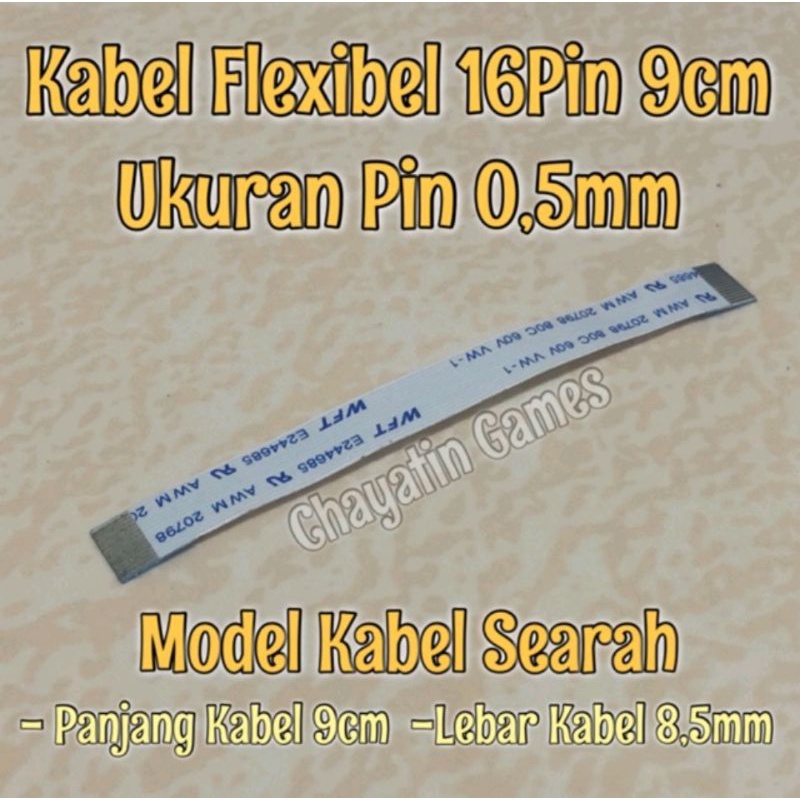 Kabel Fleksibel 16 Pin Searah Panjang 9cm Ukuran Pin 1,5mm