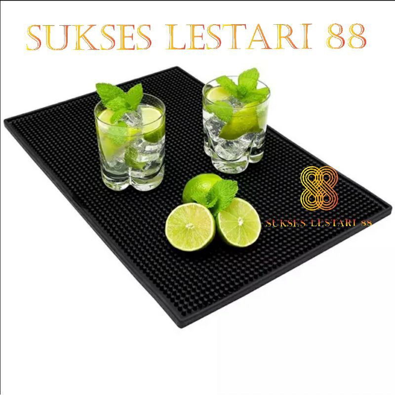 Bar Mat Bartender Rubber Bar Spill Mat Tatakan Gelas Cafe Alas Gelas Piring