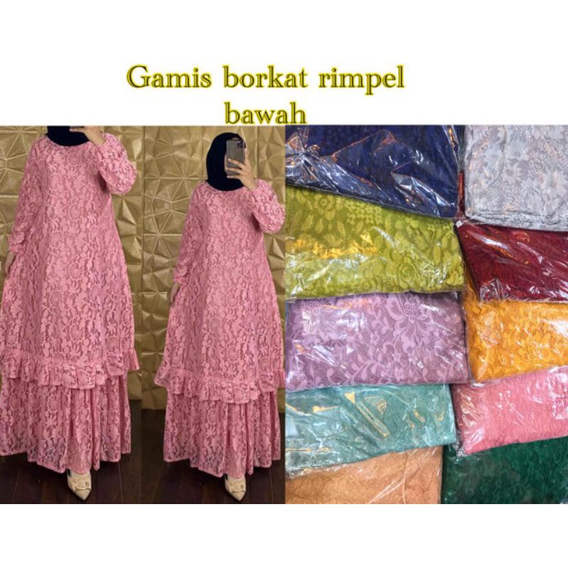 Gamis Brokat Malaysia Rimpel Bawah Shopee Indonesia