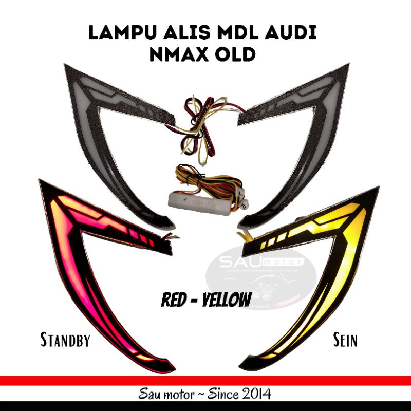 Saumotor Bingkai Lampu Alis Led Nmax Old 2015-2019 Lampu Audi