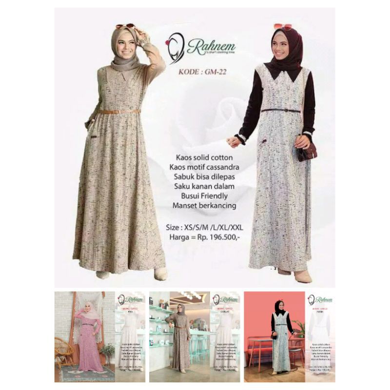 GAMIS RAHNEM GM-22/GH-22 COKLAT, PINK, PUTIH (COUPLE MUSLIM IBU DAN ANAK)