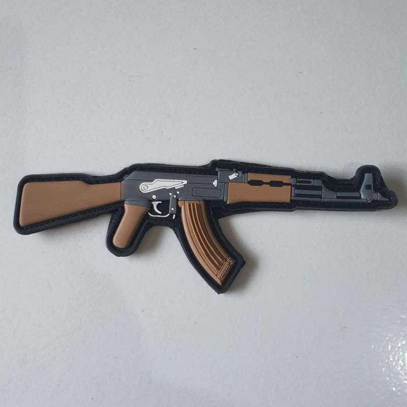 patch rubber PVC 3D/patch rubber logo snjta sniper AK 47 TIMBUL/tempelan karet velcro besar