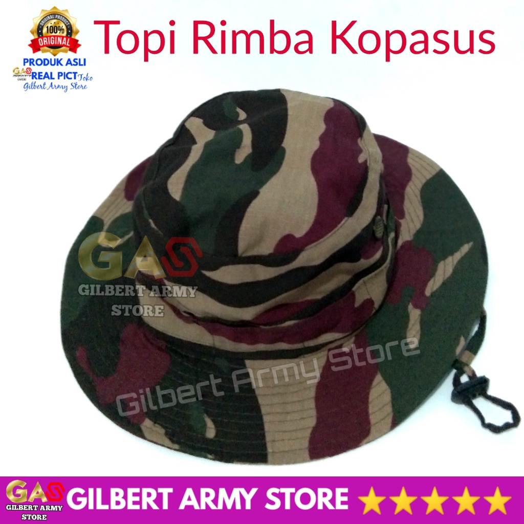 GILBERT ARMY STORE Topi Loreng Kopasus Bucket Terbaru Rimba Lapangan Tni