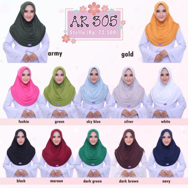 HIJAB ARRAFI AR 305 (HIJAB KERUT KANAN KIRI) by AR RAFI