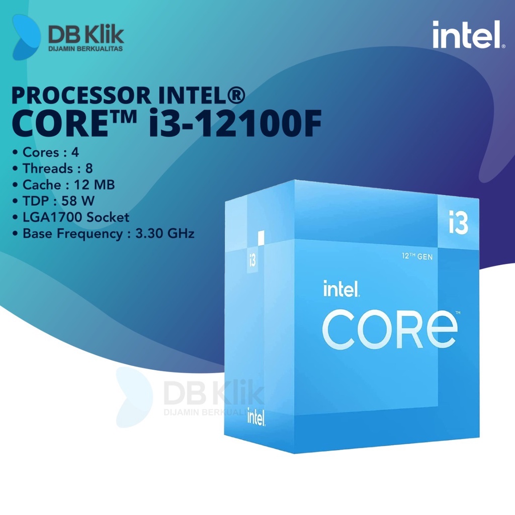 processor intel core i3 12100f box 3 3ghz lga1700  intel i3 12100f box