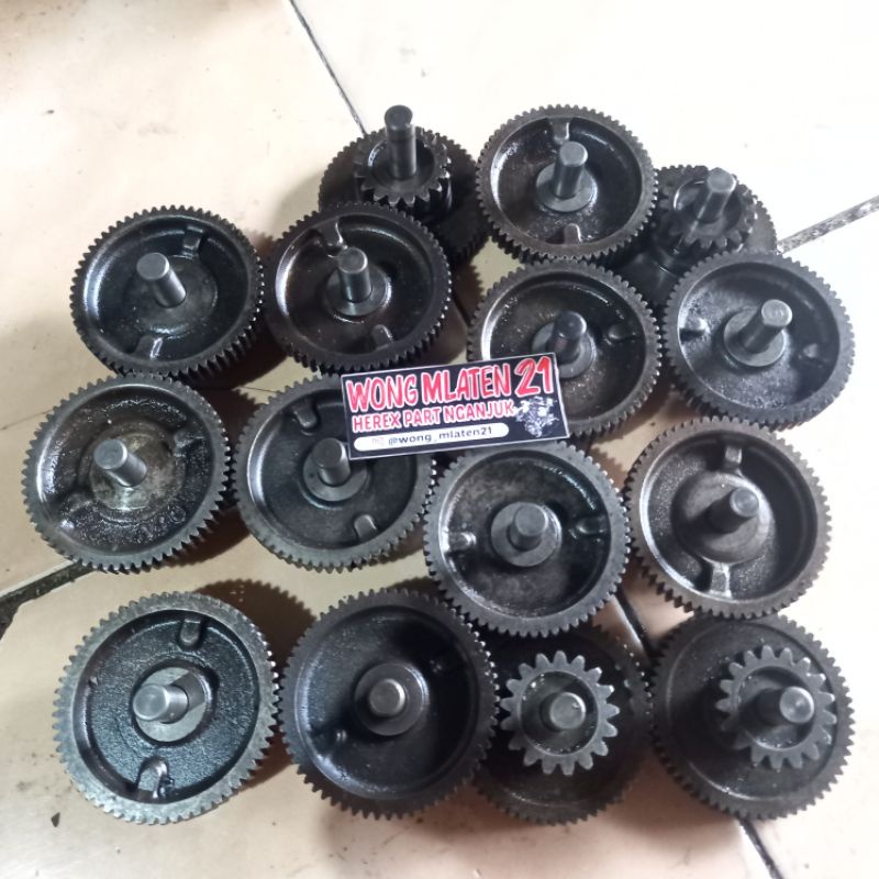 gigi penghantar stater tiger megapro sedang  set pen tirev primus mp tilam tilas