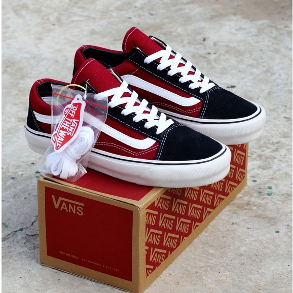 SEPATU V OLDSKOOL BLACK RED LIST WHITE TERBARU SEPATU KETS UNISEX PREMIUM