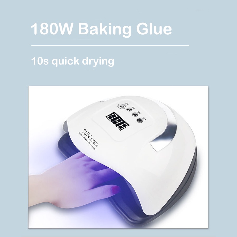 Alat Pengering Kutek UV Led Nail Kuku SUN X7 MAX 180W LAMPU Nail Dryer Tinggi Lebih Cepat Kering DEXONA