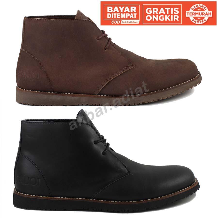 SAUQI FOOTWEAR -SEPATU BOOTS KULIT FORMAL KERJA PRIA CASUAL BOOT FASHION KEKINIAN