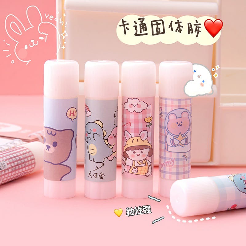 Lem Stick Anak Cewek Bear Unicorn Lucu Kertas Sekolah Alat Tulis Glue Stick