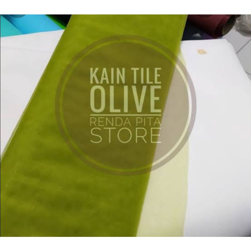 Kain Tile Warna Olive PER ROL