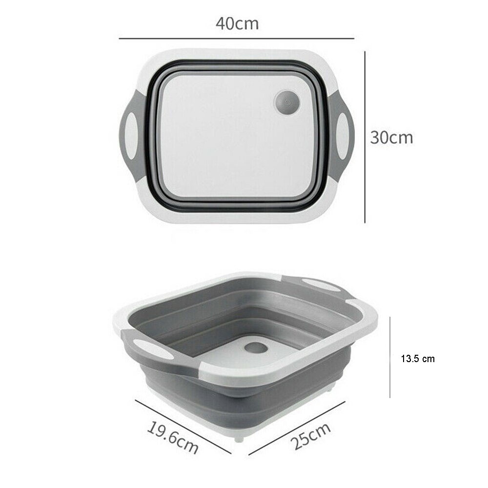Talenan Bak Cuci Lipat Foldable Silicone Cutting Board Organizer - TW-386