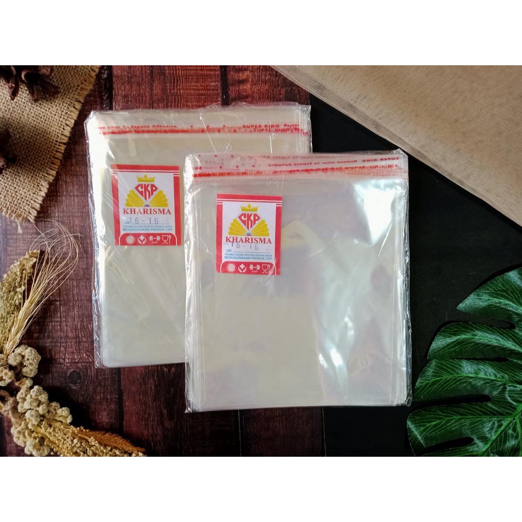 Plastik OPP 16x16 Plastik OPP Bening + Seal Lem 16x16 Tebal 22micron