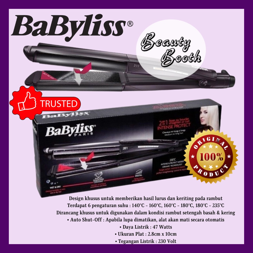 BABYLISS Paris Intense Protect 2 In 1 Wet/Dry Straightener ST330E