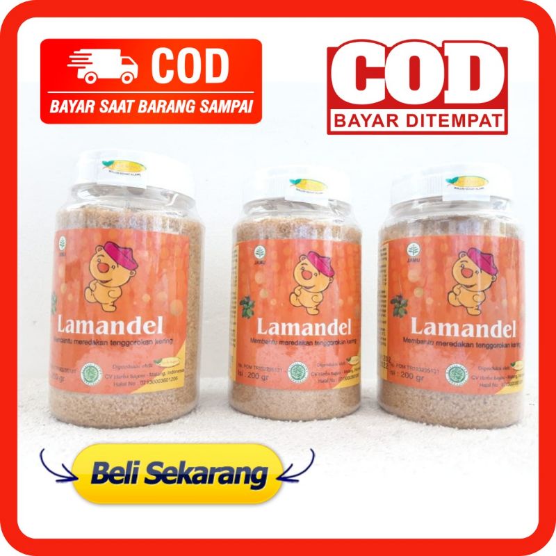 LAMANDEL 200gr Obat Amandel Alami Kemasan Botol Obat AMANDEL Paling Ampuh Anak dan Dewasa LAMANDEL