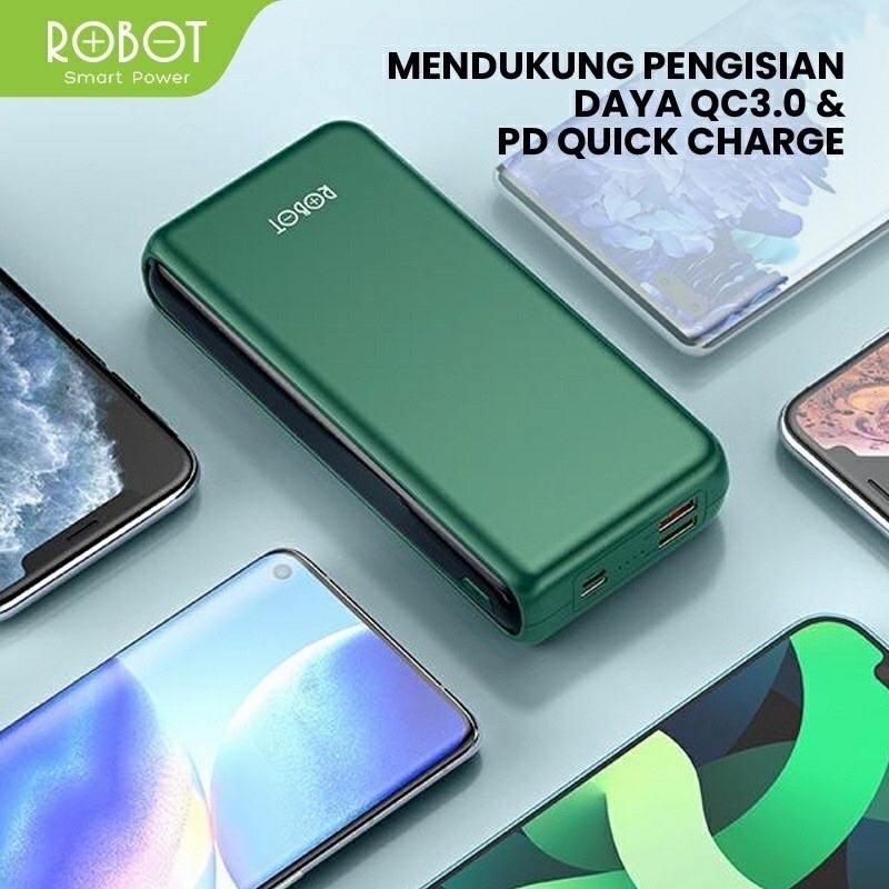 POWER BANK ROBOT RT31 30000mAh 18W 3 Outputs dan 2 Input Quick Charge