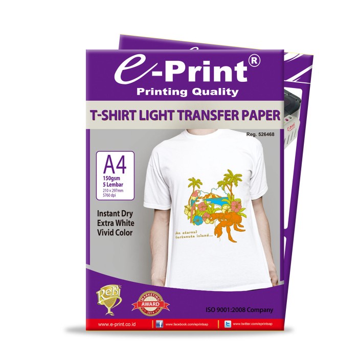 

[PAM] e-Print T-Shirt Light Transfer Paper Light A4 150 gsm