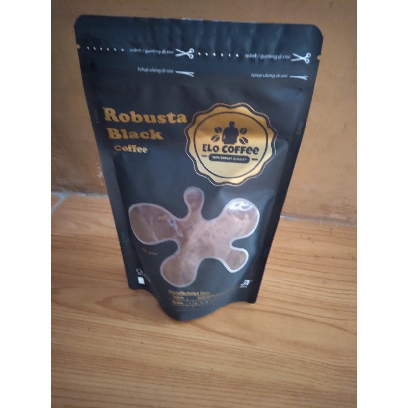 

kopi bubuk hitam robusta Elo Coffee 100 gam