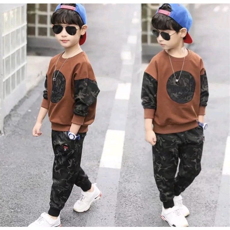 setelan anak cowok import KOREAN STYLE/setelan sweater anak laki laki terbaru 1-5 tahun/baju anak la