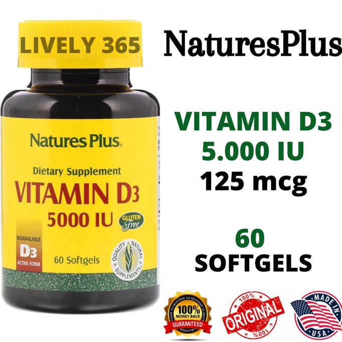 5000 IU Vitamin D3 - Natures Plus / NaturesPlus - 60 Softgels