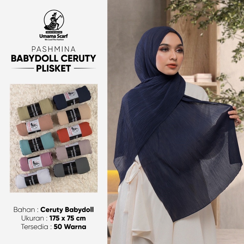 10pcs PASHMINA CERUTY PLEATED PLISKET BY UMAMA SCARF