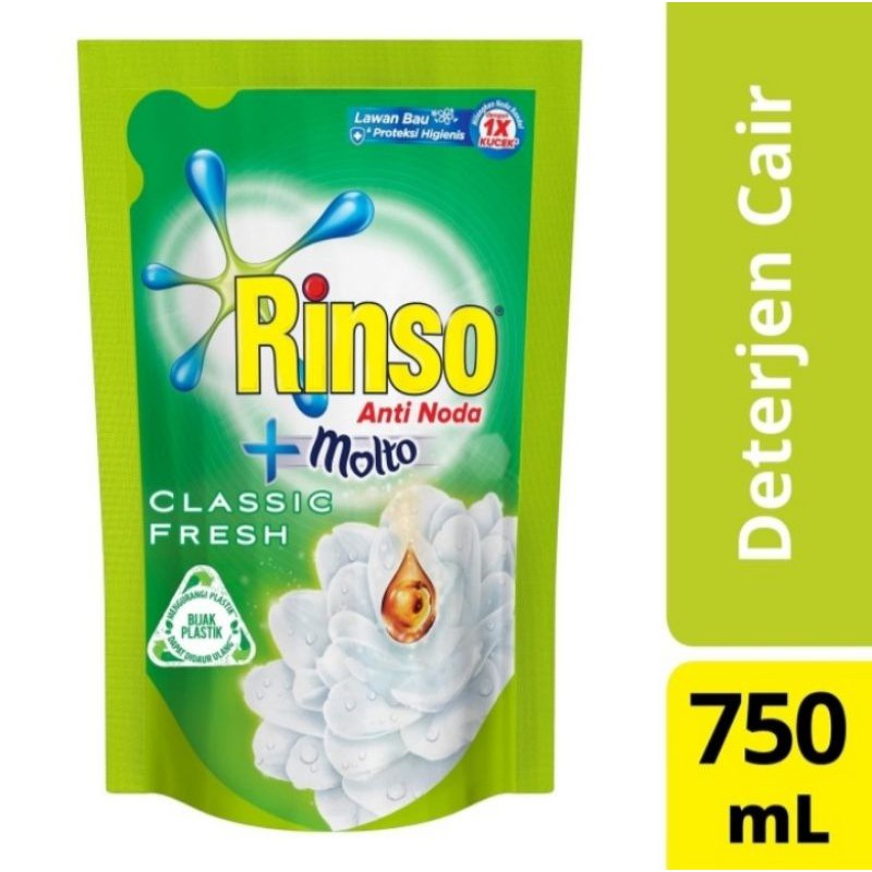 Rinso cair classic fresh Refill 750 ml