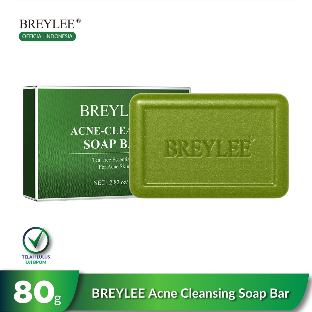 BREYLEE Tea Tree Acne Soap - Sabun Wajah &amp; Tubuh Berjerawat 80g