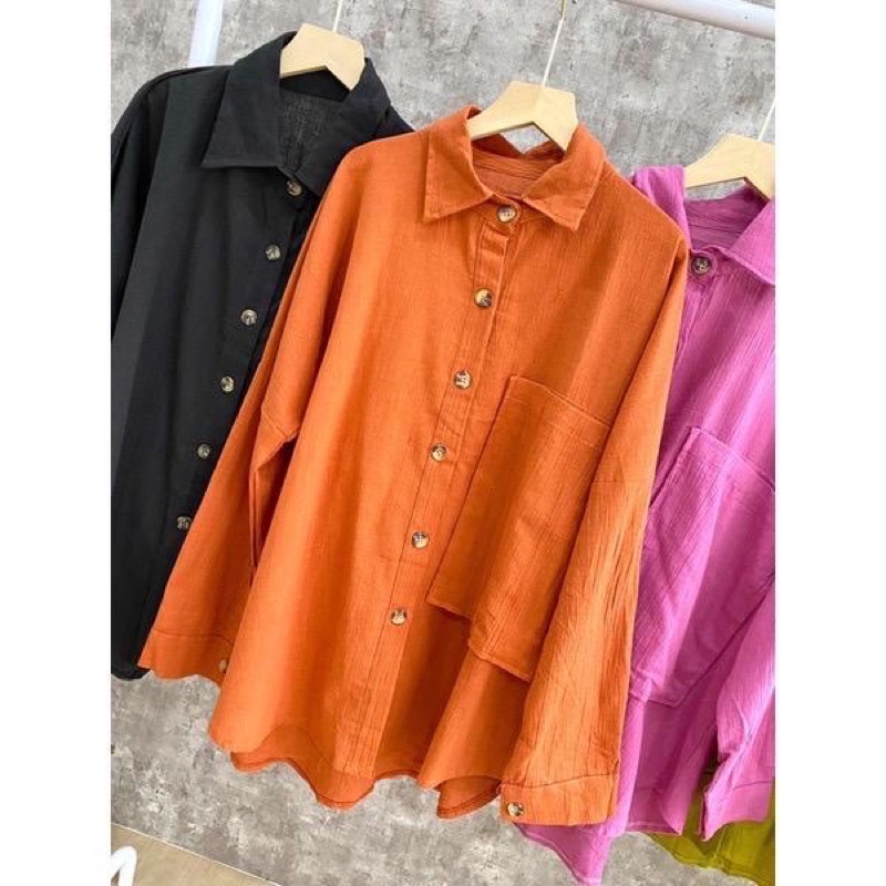 KALA BLOUSE KATUN CRINKLE OVERSIZE / ATASAN WANITA / KOREAN STYLE