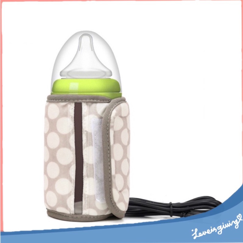 Portable Bottle Warmer Heater Travel Baby Cartoon Milk Water USB Cover