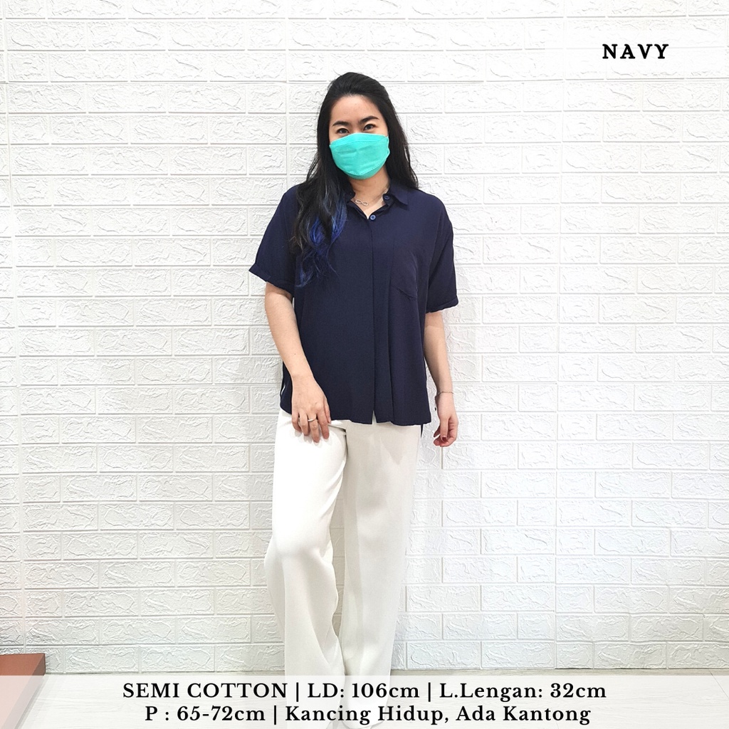 4241 rounded hidden button pocket shirt