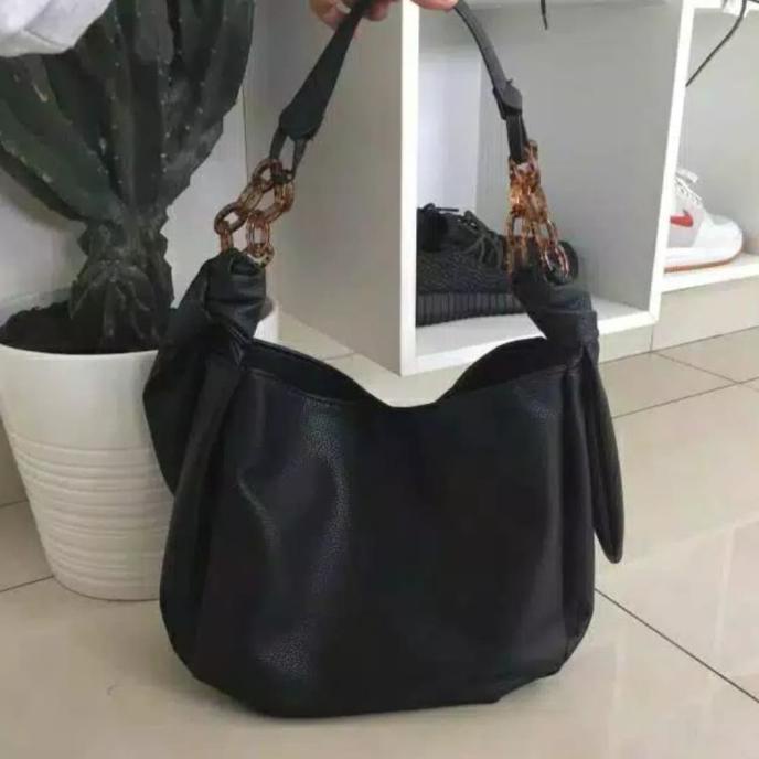 Diskon ZARA HOBO CHAIN SHOULDER BAG - Black Big Sale