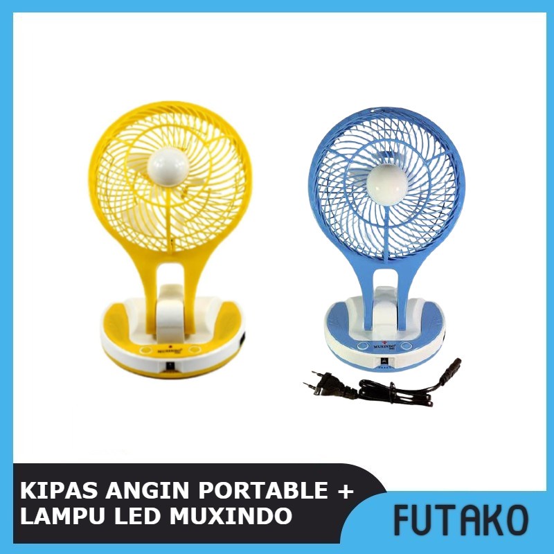 FUTAKO Kipas Angin Portable Dengan Lampu LED Muxindo MUX-5580 WARNA RANDOM
