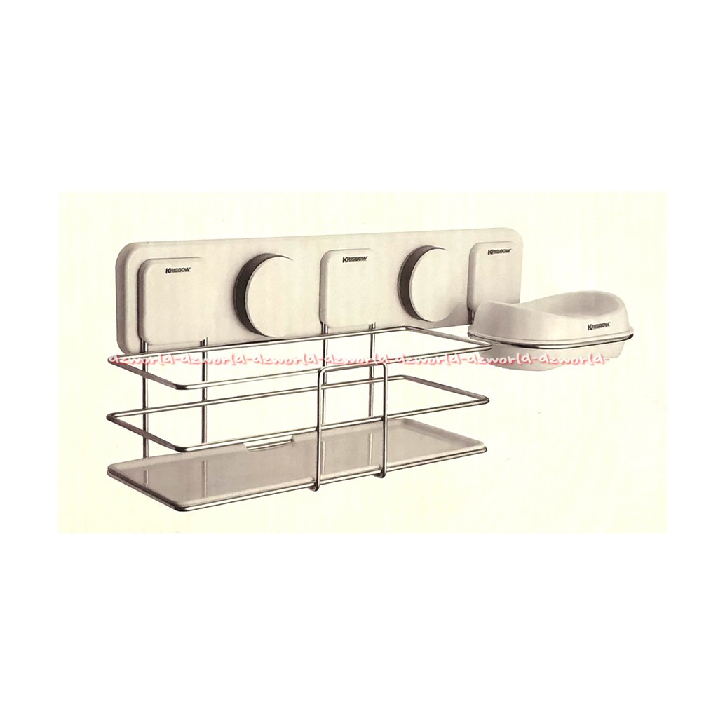 Krisbow Super Suction Rectagle Shelf Soap Tempat Gantungan Sabun