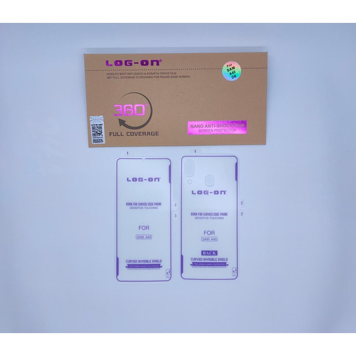 ANTISHOCK LOG ON SAMSUNG A40 SCREEN PROTECTOR DEPAN&amp;BELAKANG