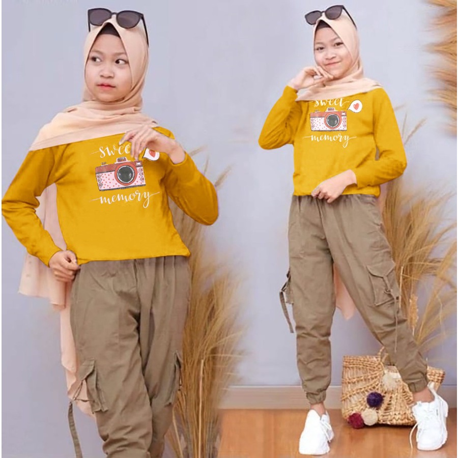 Baju Setelan Anak Perempuan Remaja Muslim Casual Sanntai Trand Modern Terbaru 2022 Set Cel Camera us